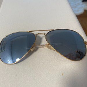 Rayban blue tinted aviator sunglasses